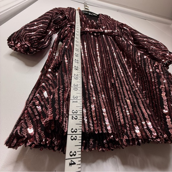 Bardot Stripe Sequin Bellissa Long Sleeve Dress - Small - Picture 12 of 14